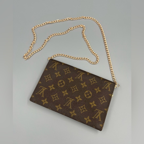 Louis Vuitton Monogram Pochette Rabat 20 Bag + Unbranded Removable Gold Chain - Picture 3 of 16